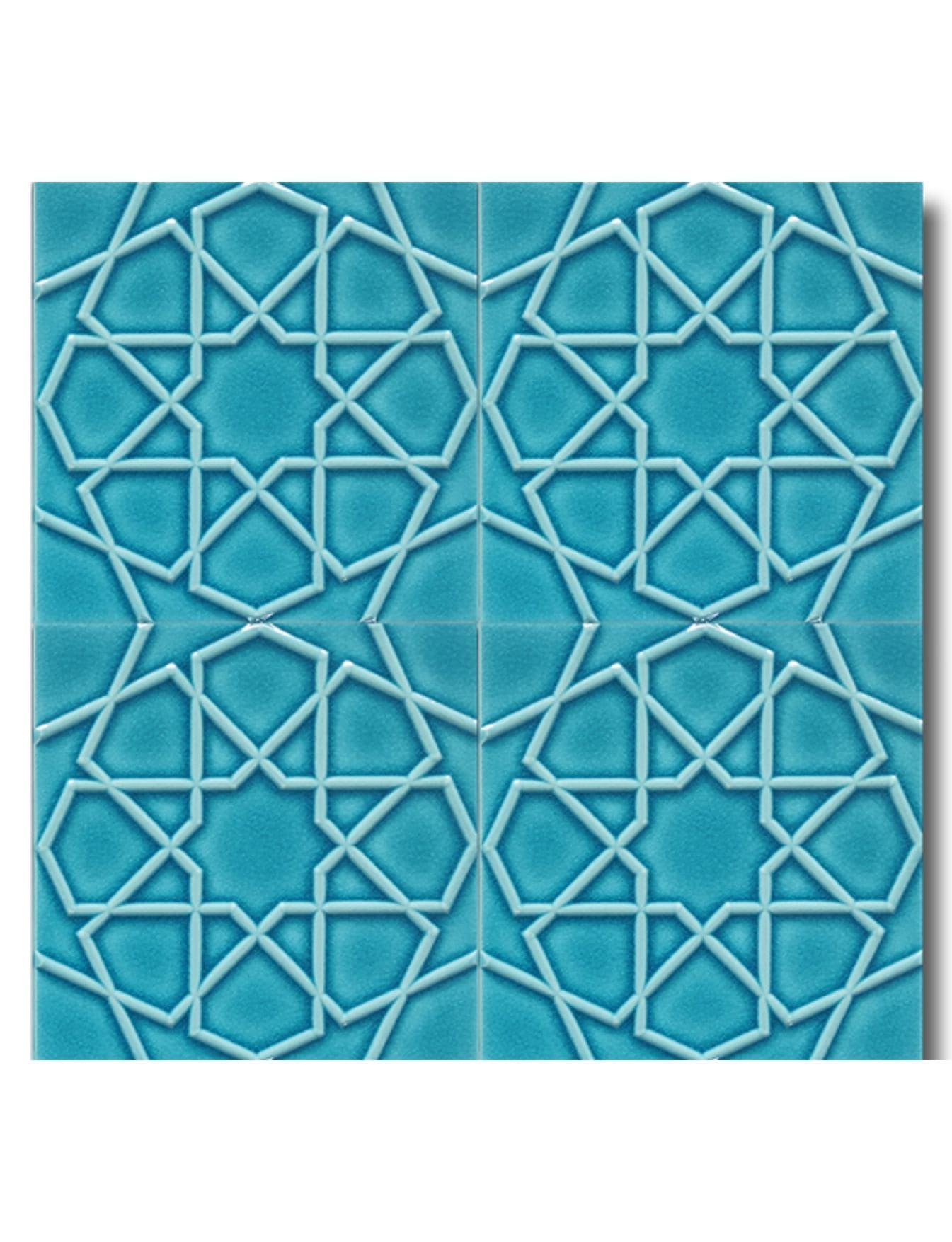 Selçuklu Yıldızı Geometri Seramik 20x20 - 12, İznik Çini Geometri Türkmen Yıldızı 20x20,