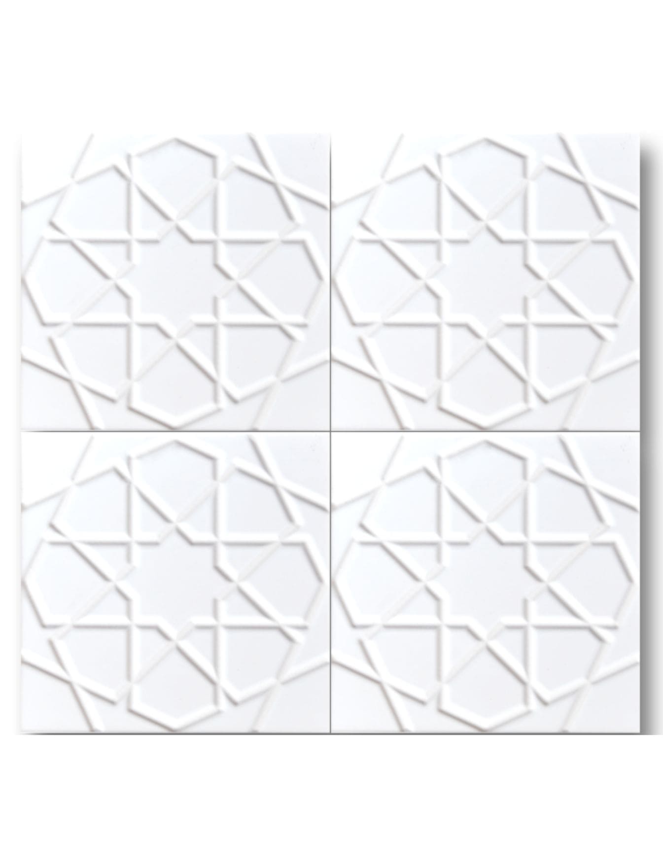 Selçuklu Yıldızı Geometri Seramik 20x20 - 07, Selçuklu Desenli Beyaz Seramik Geometri 20x20,