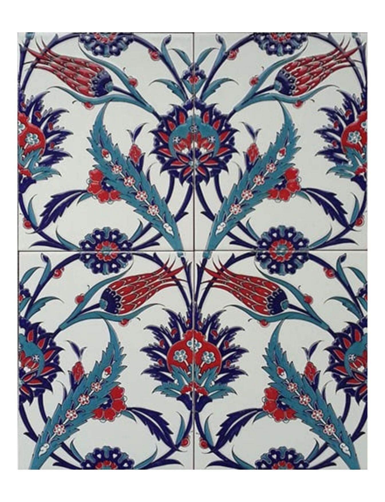 20x25 Çini Karo - 01, Sarmaşık Desenli Cami Çinileri