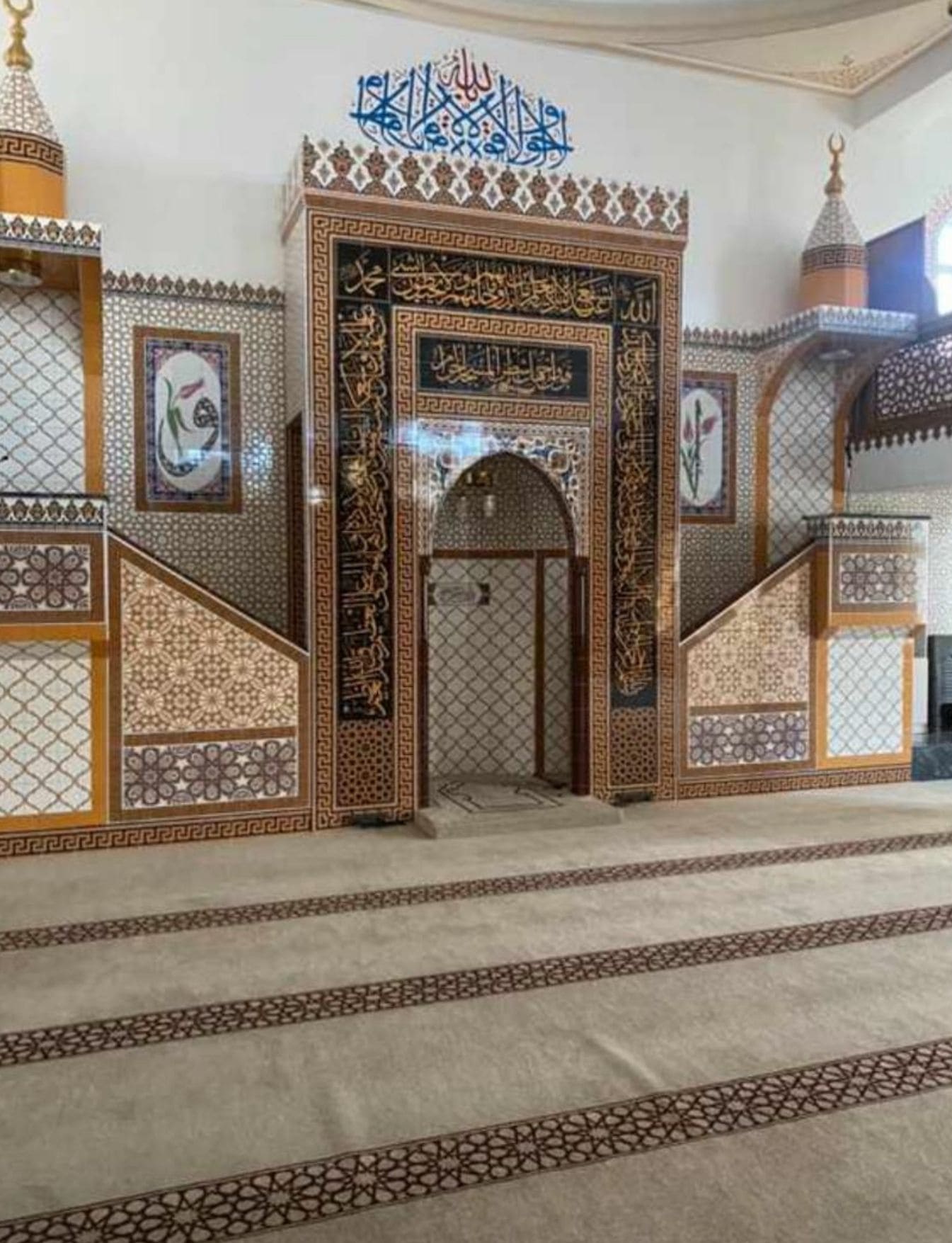 Mihrap Minber Kürsü Çeşitleri - 22, Türkmen Yıldızı Çini Minber Mihrap Müezzinlik