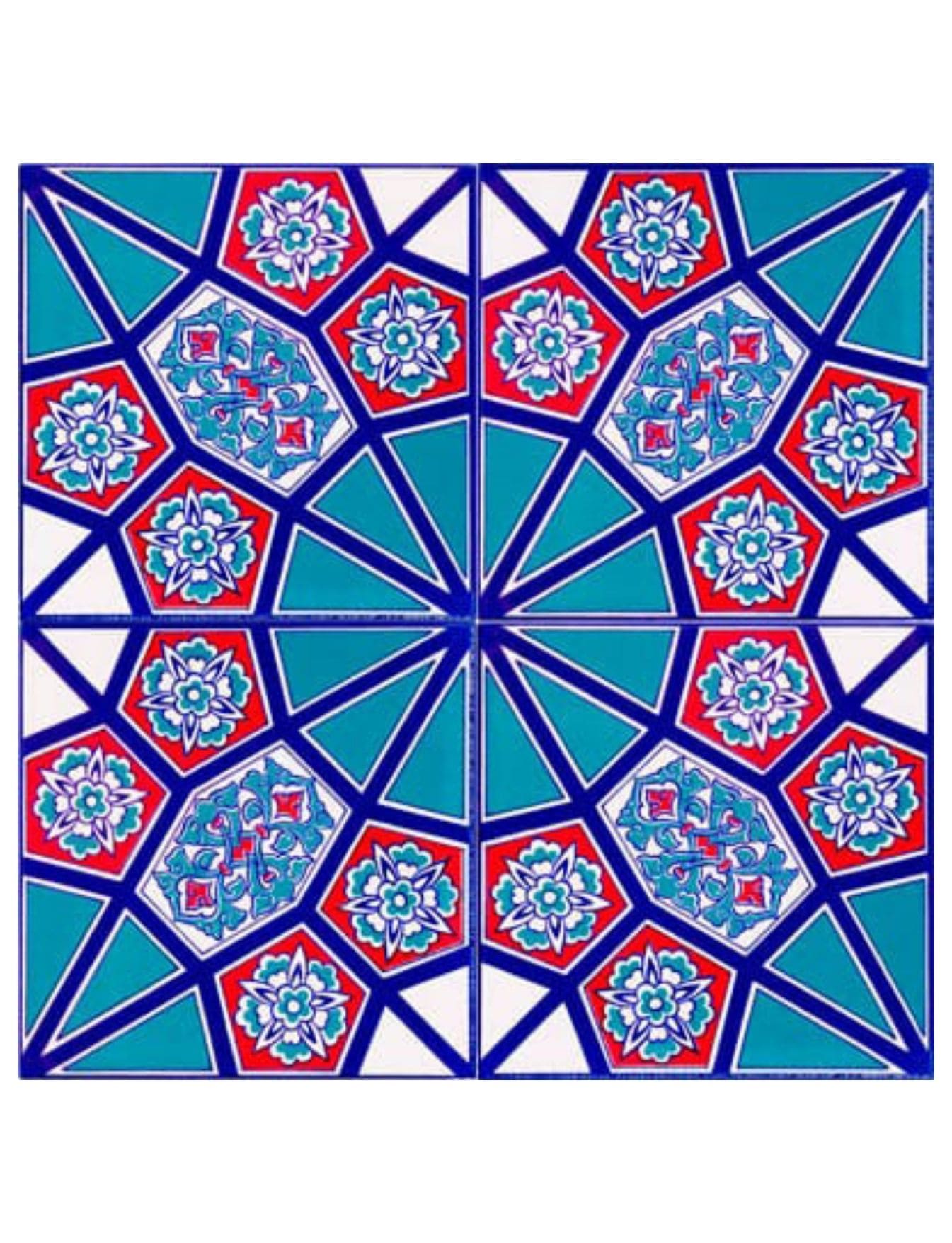 Çini Seramik Modelleri - 14, İznik Çini Seramik Geometri 20x20