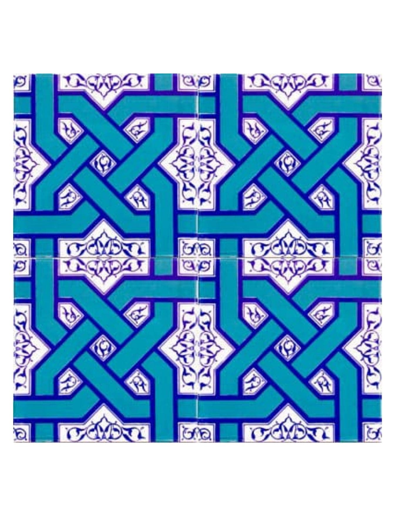 Çini Seramik Modelleri - 19, Selçuklu Motifi Zincir Geçme Çini Karo