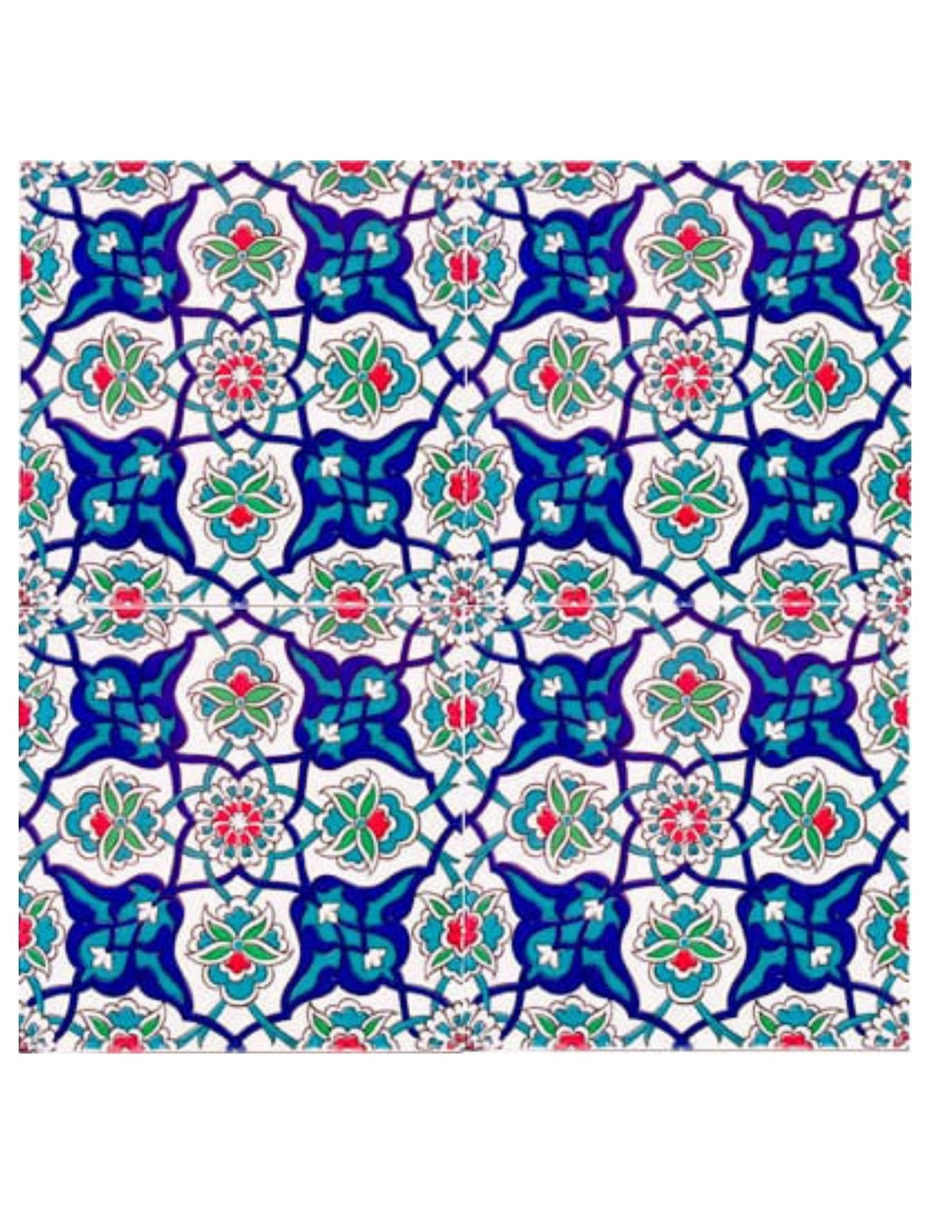 Çini Seramik Modelleri - 28, 20x20 İznik Cami Çini Geometri