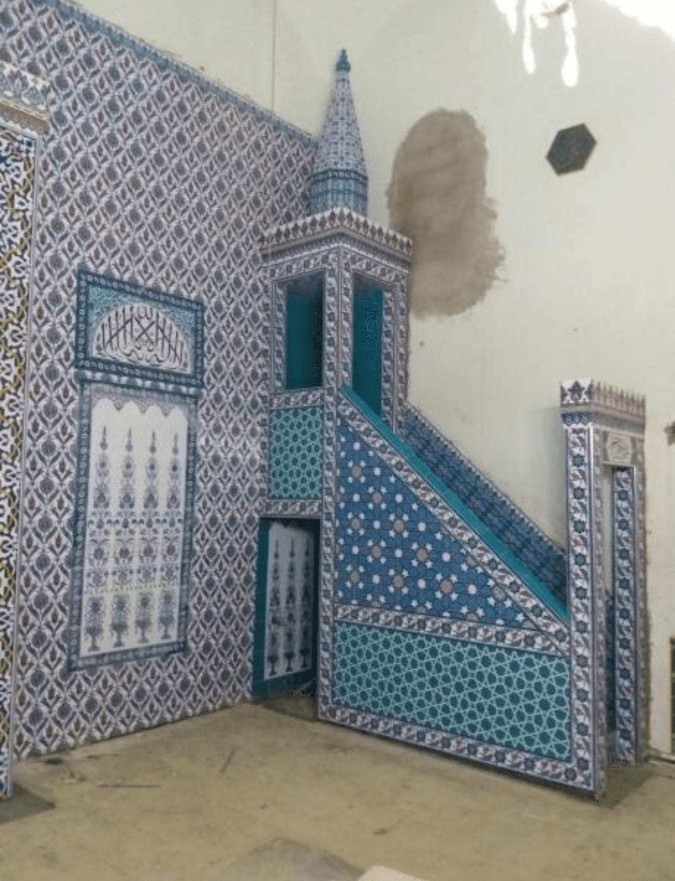 Cami Çini Minber - 20, Cami Tasarım Minber Çini Modeli