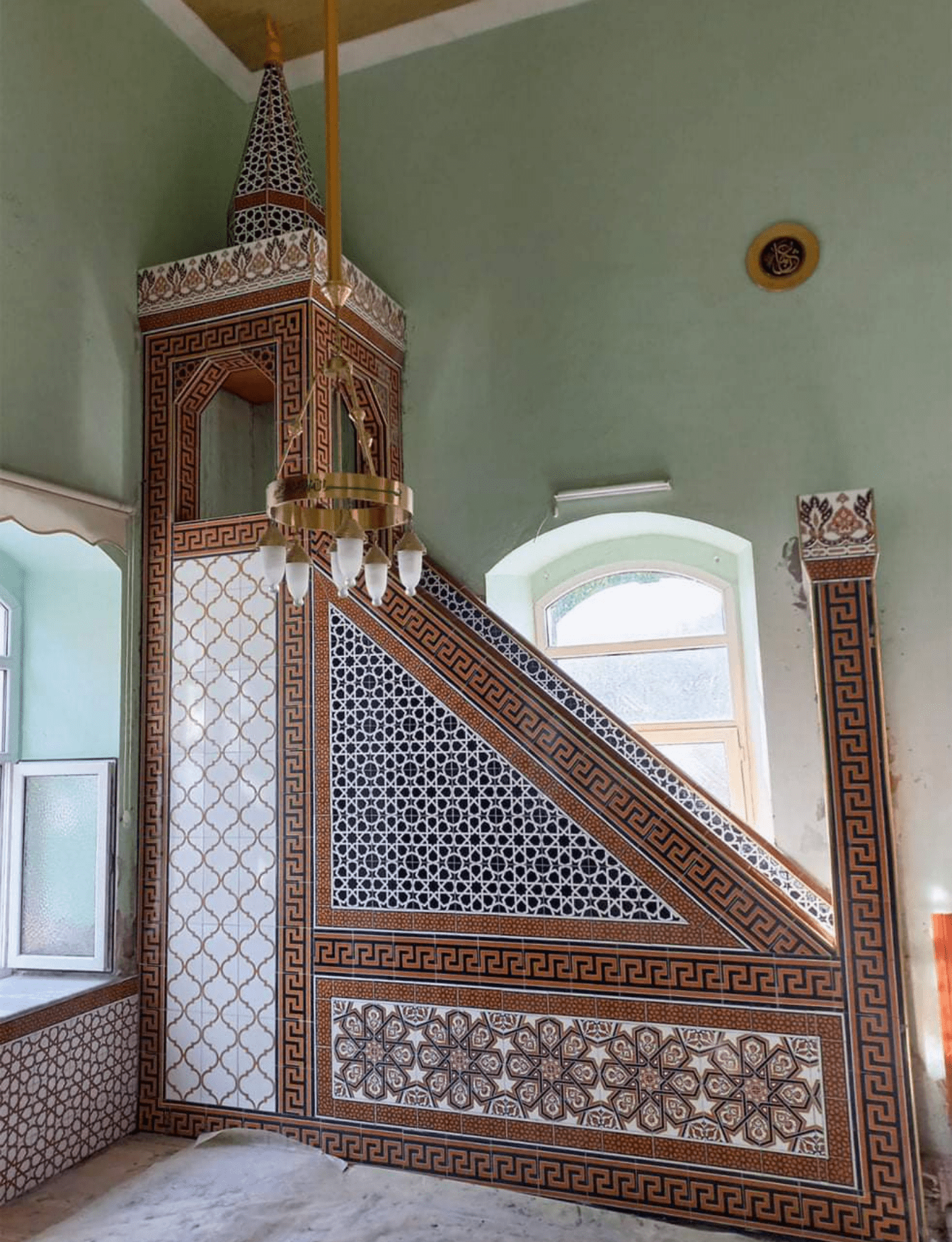 Cami Çini Minber - 33, Ahşap Minber Çini Selçuklu Desen