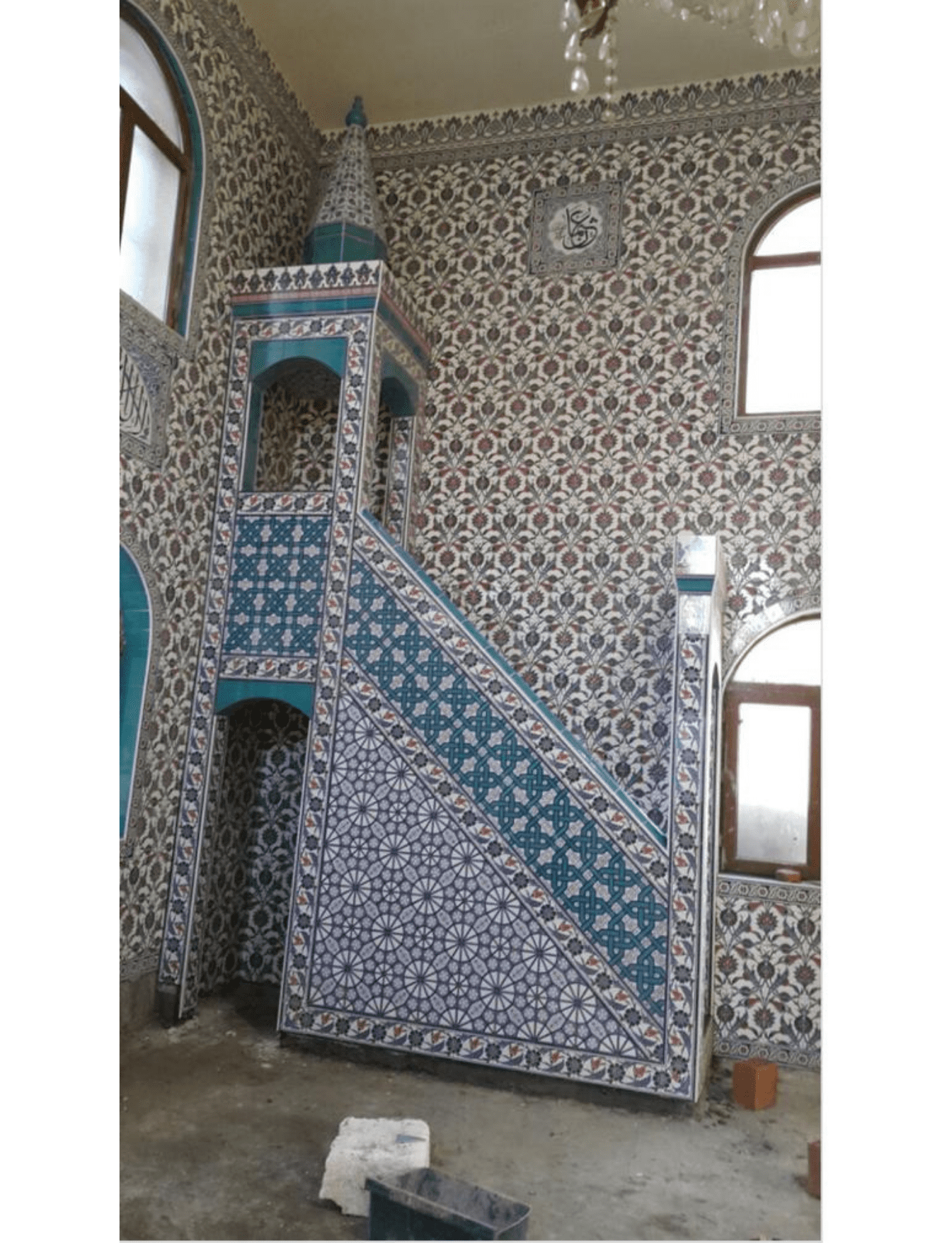 Cami Çini Minber - 42, Mescit Minber Kemerli Çini Modeli