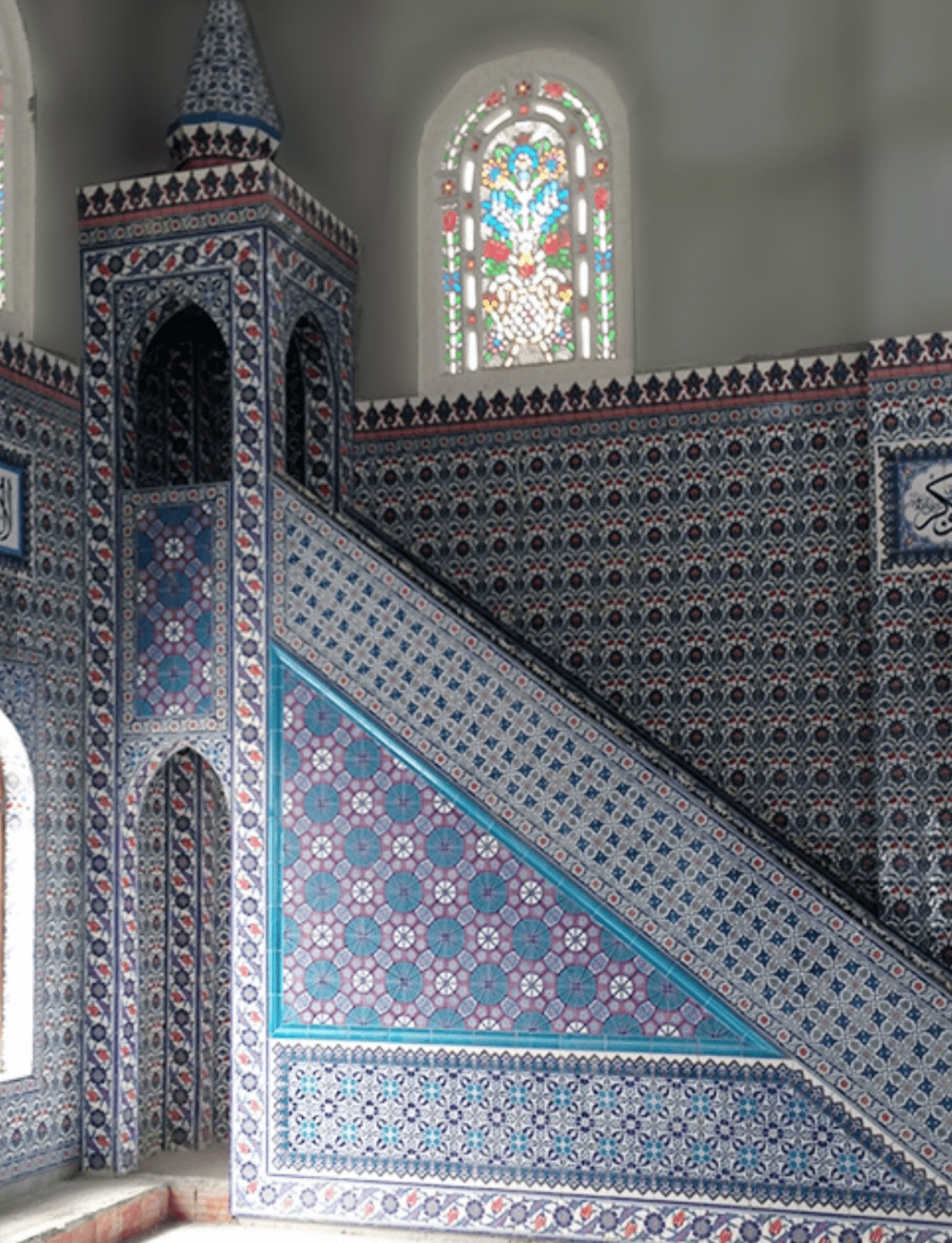 Cami Çini Minber - 49, Cami Minber Tek Taraflı Osmanlı Çini Modeli