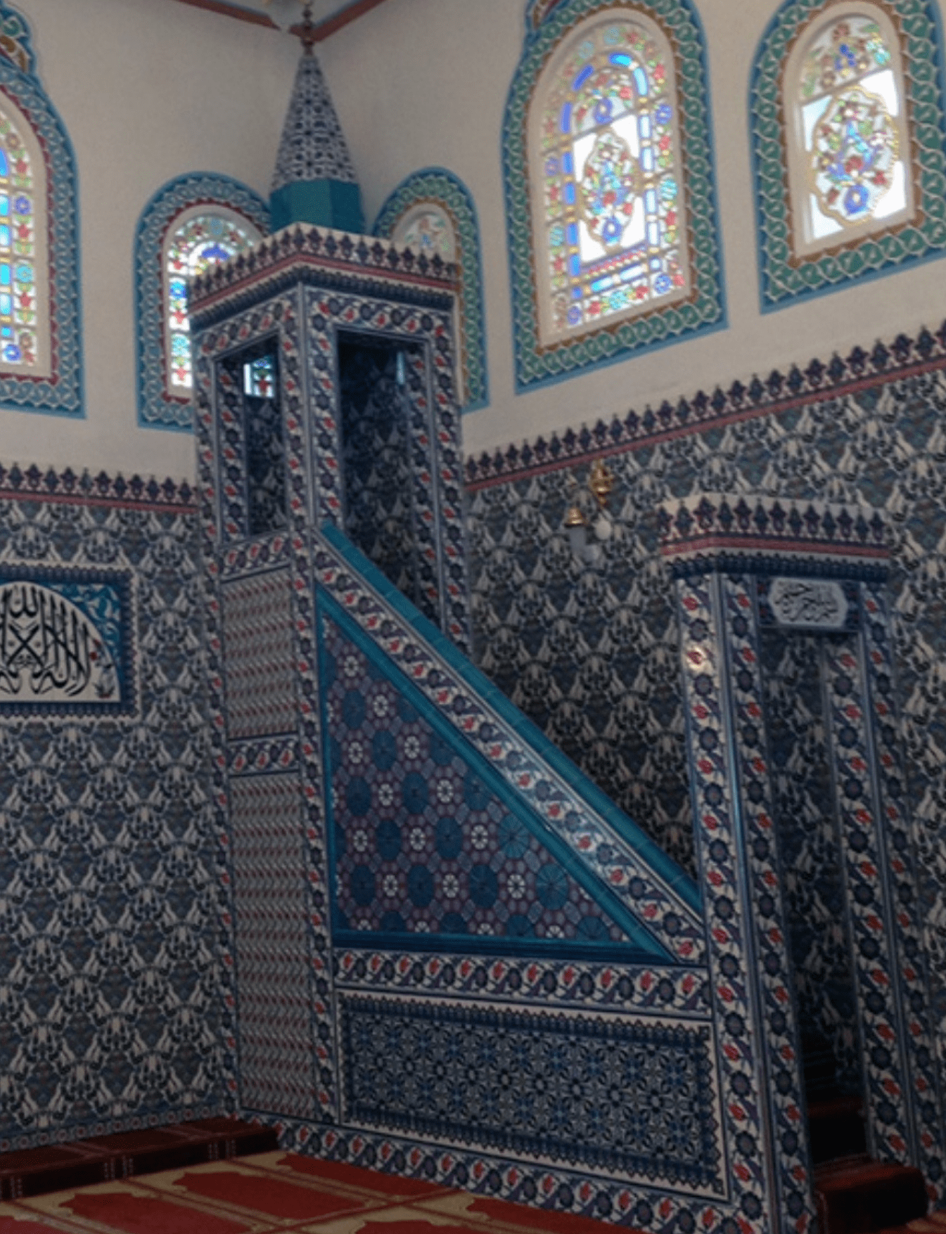 Cami Çini Minber - 51, Çini Desenli Mescit Minber Modelleri