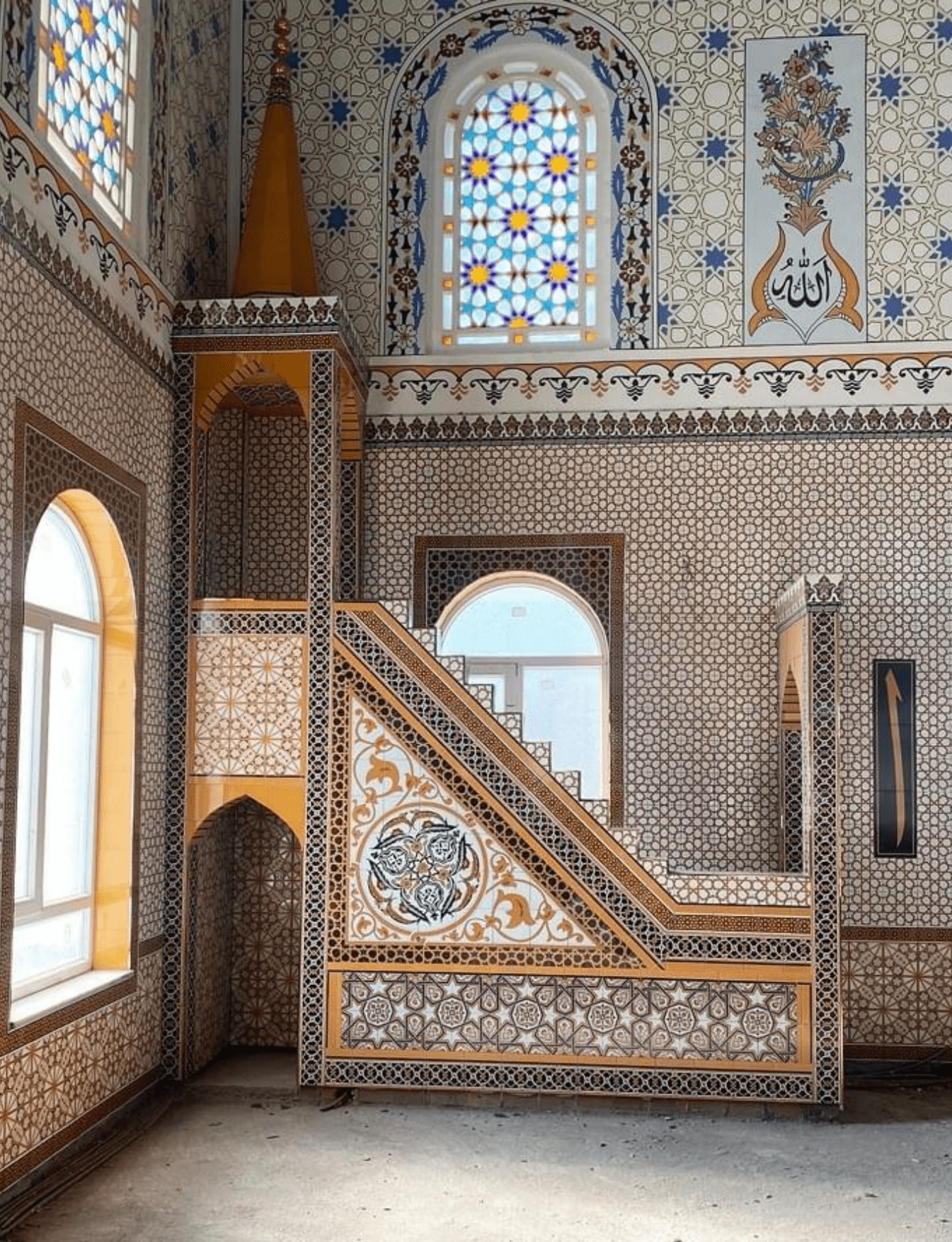 Cami Çini Minber - 08, Şekilli Tasarım Cami Minber Modeli