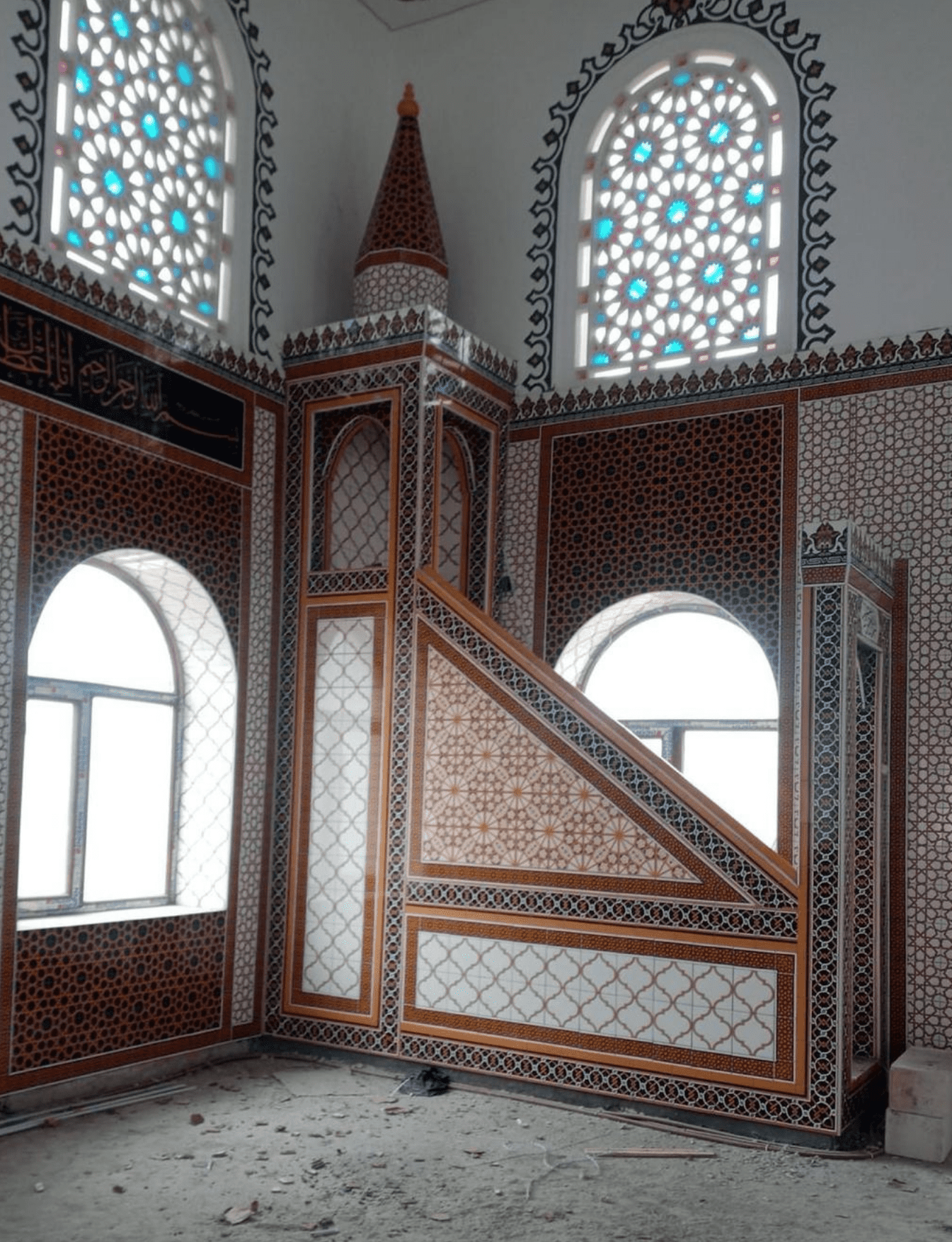 Cami Çini Minber - 09, Ahşap Minber Kemerli Çini Selçuklu